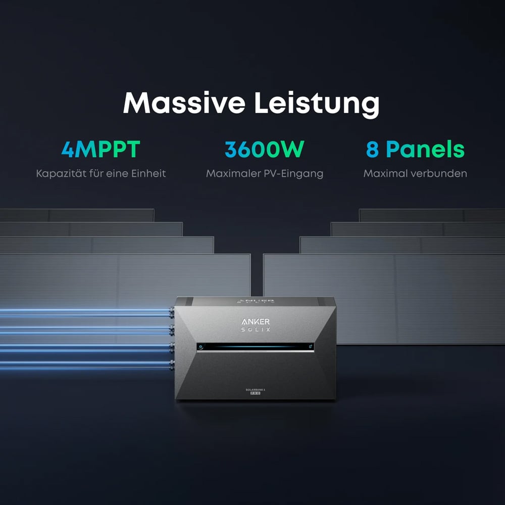 Anker SOLIX Solarbank 3 Pro E2700 – Balkonkraftwerk-Speicher, 2,688 kWh, 4 MPPT, PV 3600W, IP65