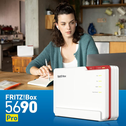 AVM FRITZ!Box 5690 Pro - Glasfaser & DSL Router mit Wi-Fi 7, Zigbee, DECT - Weiß