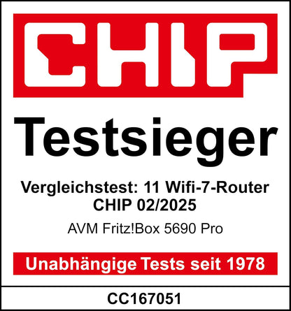 AVM FRITZ!Box 5690 Pro - Glasfaser & DSL Router mit Wi-Fi 7, Zigbee, DECT - Weiß