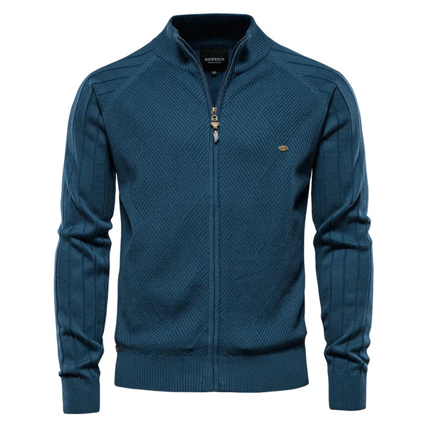AIOPESON Herren Strickjacke | 100% Baumwolle, Argyle-Muster, Wintermode 19