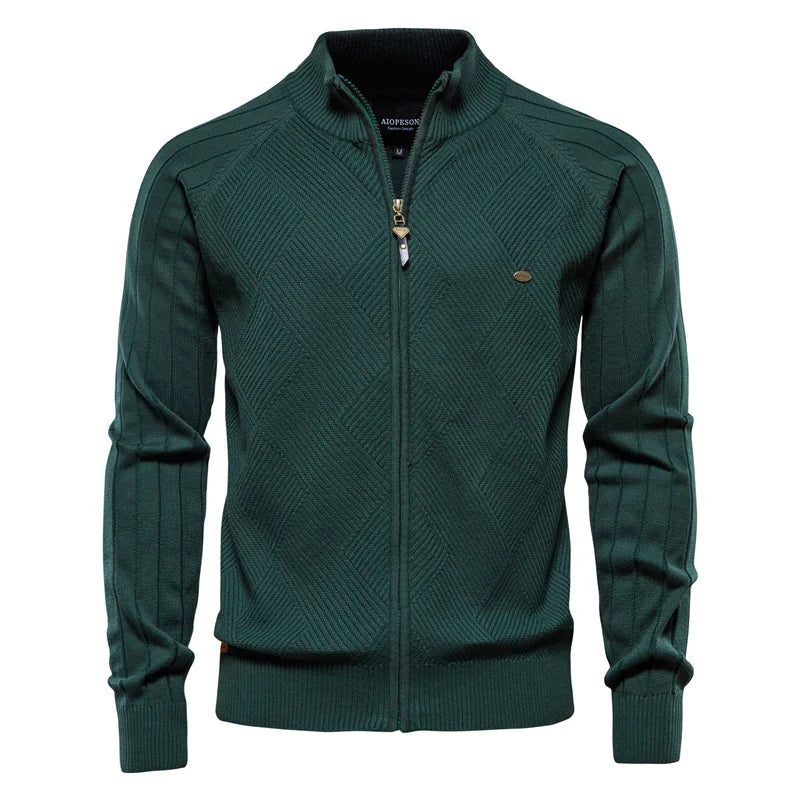 AIOPESON Herren Strickjacke | 100% Baumwolle, Argyle-Muster, Wintermode 20