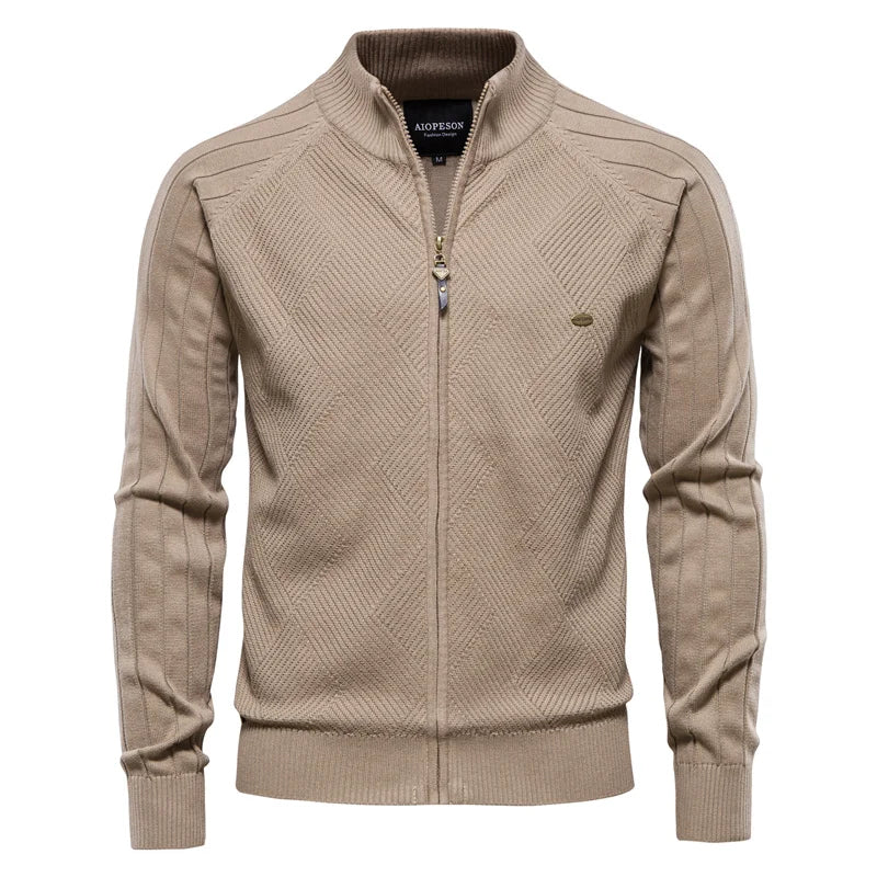 AIOPESON Herren Strickjacke | 100% Baumwolle, Argyle-Muster, Wintermode 23