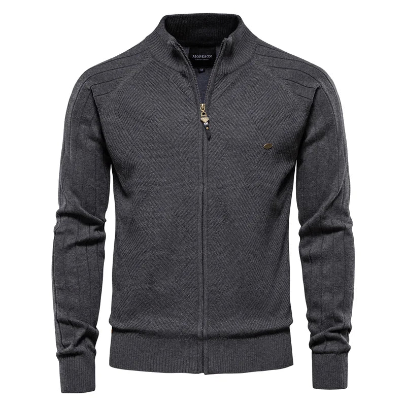 AIOPESON Herren Strickjacke | 100% Baumwolle, Argyle-Muster, Wintermode 24
