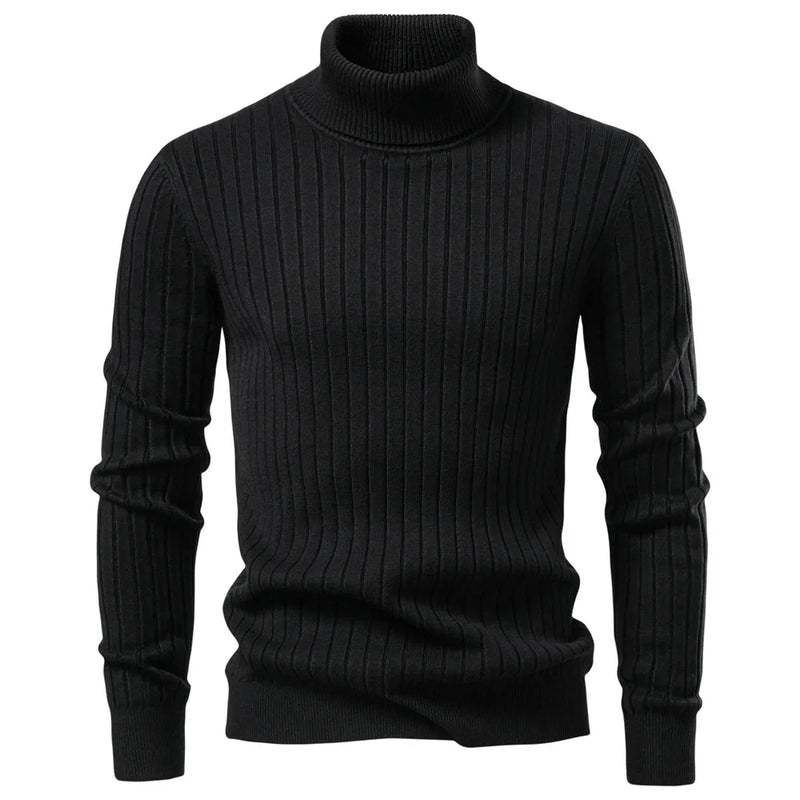 Aldan Herren Rollkragenpullover | Hochwertige Baumwollmischung, Gestreift 10