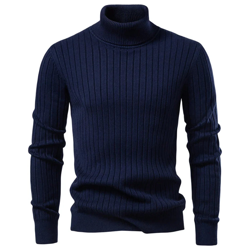 Aldan Herren Rollkragenpullover | Hochwertige Baumwollmischung, Gestreift 8