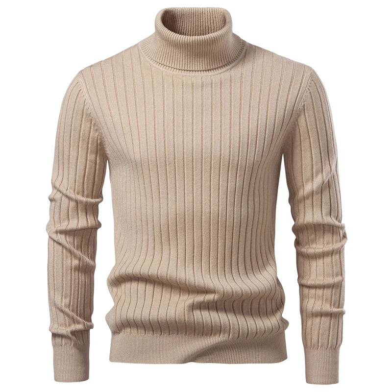 Aldan Herren Rollkragenpullover | Hochwertige Baumwollmischung, Gestreift 9