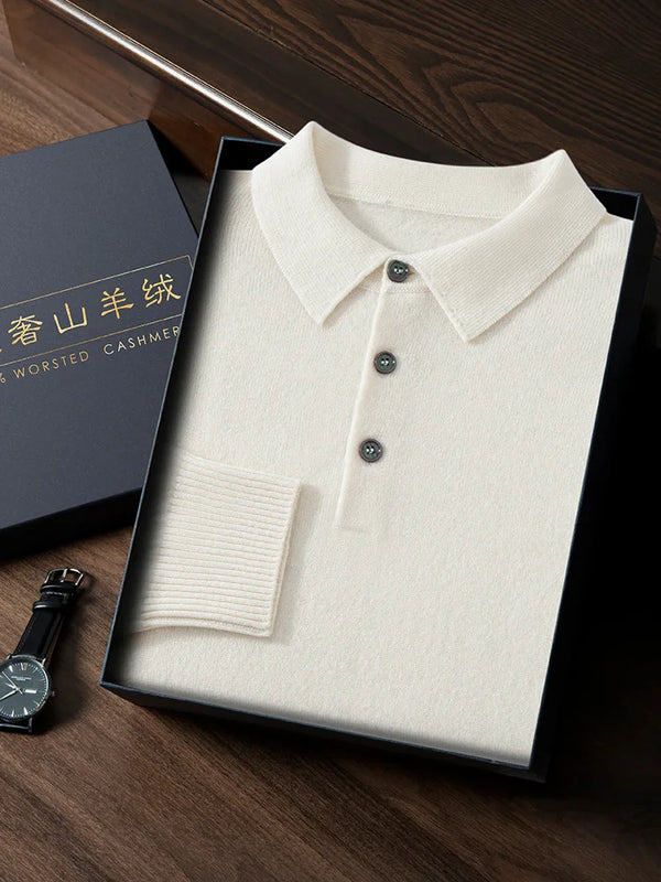 Ari Herren Polo Shirt | 100% Cashmere, Elegant & Vielseitig