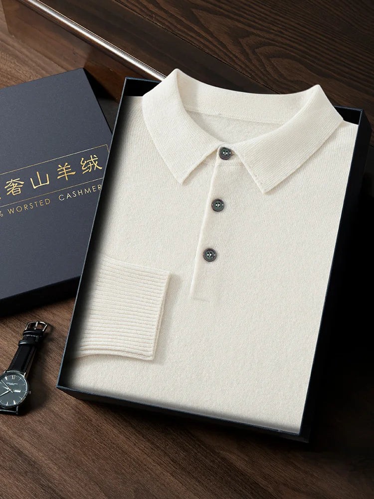 Ari Herren Polo Shirt | 100% Cashmere, Elegant & Vielseitig