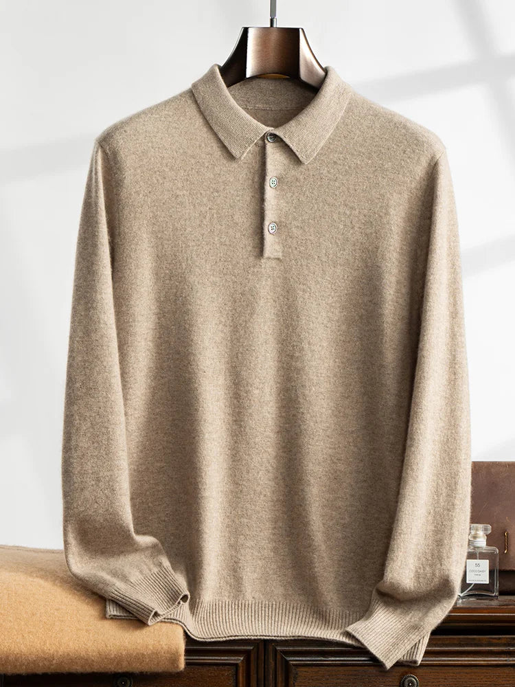 Ari Herren Polo Shirt | 100% Cashmere, Elegant & Vielseitig