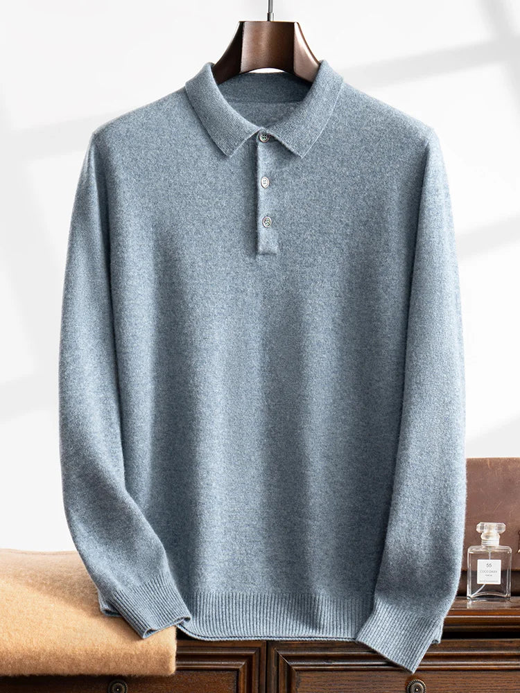 Ari Herren Polo Shirt | 100% Cashmere, Elegant & Vielseitig