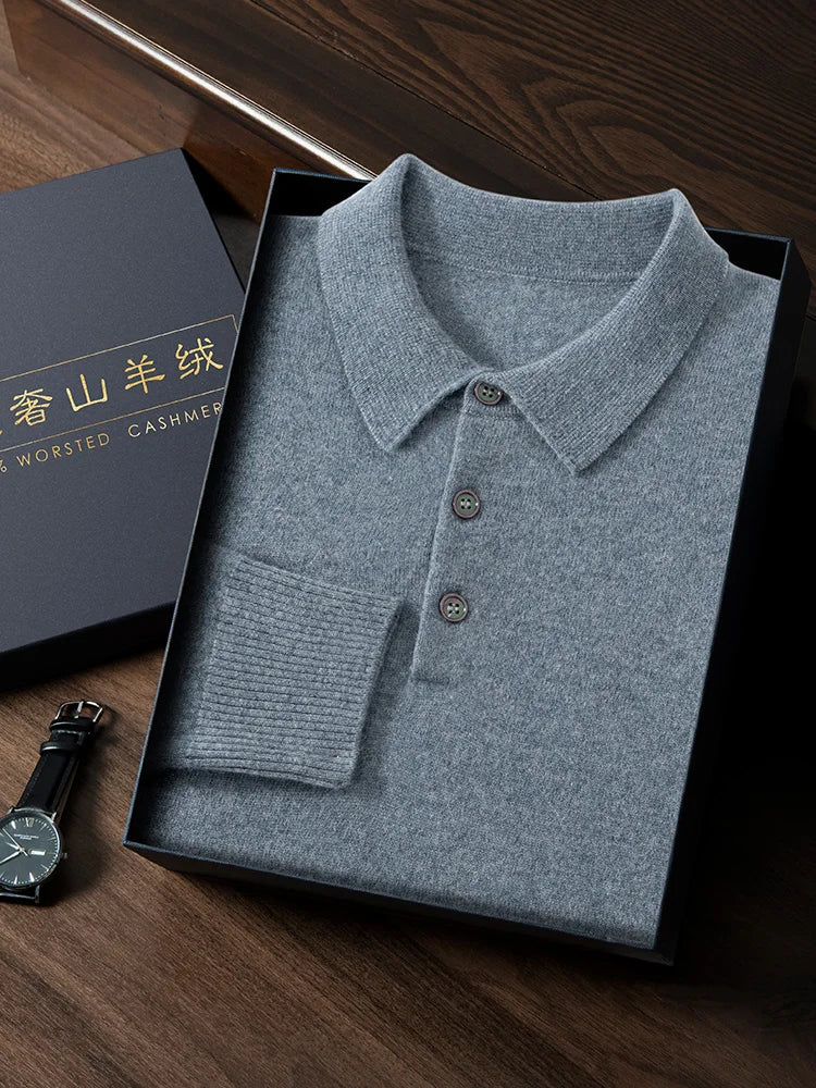 Ari Herren Polo Shirt | 100% Cashmere, Elegant & Vielseitig