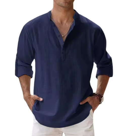 Como Herren Leinenhemd | 100% Leinen, Atmungsaktiv, Klassisches Design 2