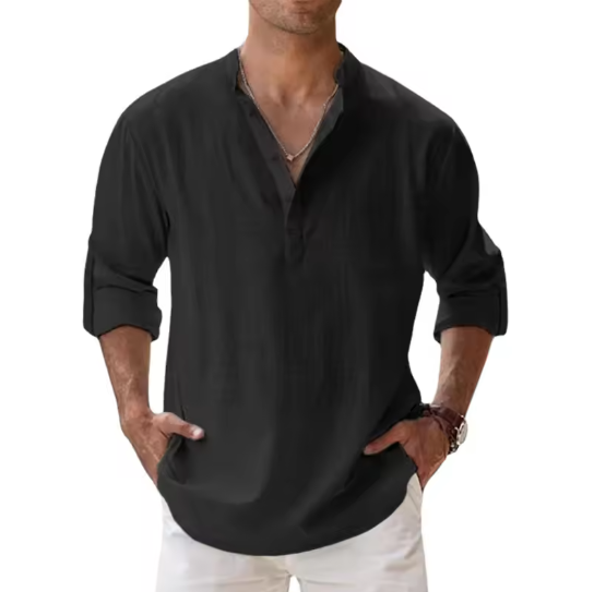 Como Herren Leinenhemd | 100% Leinen, Atmungsaktiv, Klassisches Design 4