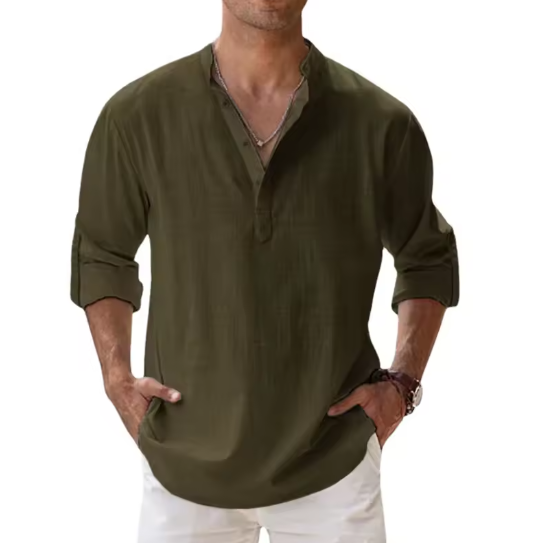 Como Herren Leinenhemd | 100% Leinen, Atmungsaktiv, Klassisches Design 5