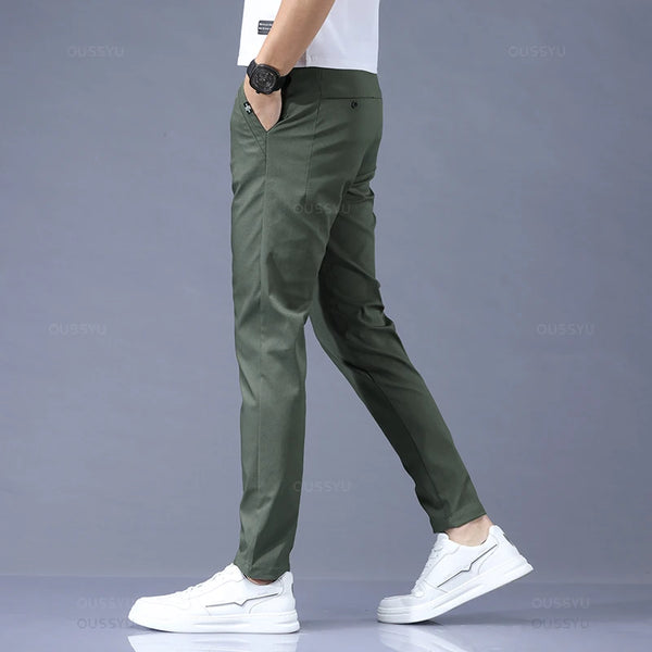 Karo Herren Slim Fit Hose | Elastischer Bund, Stretchmaterial 2