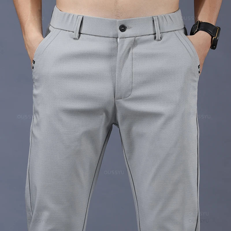 Karo Herren Slim Fit Hose | Elastischer Bund, Stretchmaterial 4
