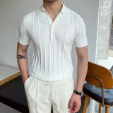 Kimo Herren Polo Shirt | Ice Silk, Slim Fit, Gestreift 0