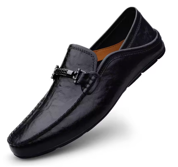 Lino Herren Loafer Schwarz | Echtes Leder, Elegant 0