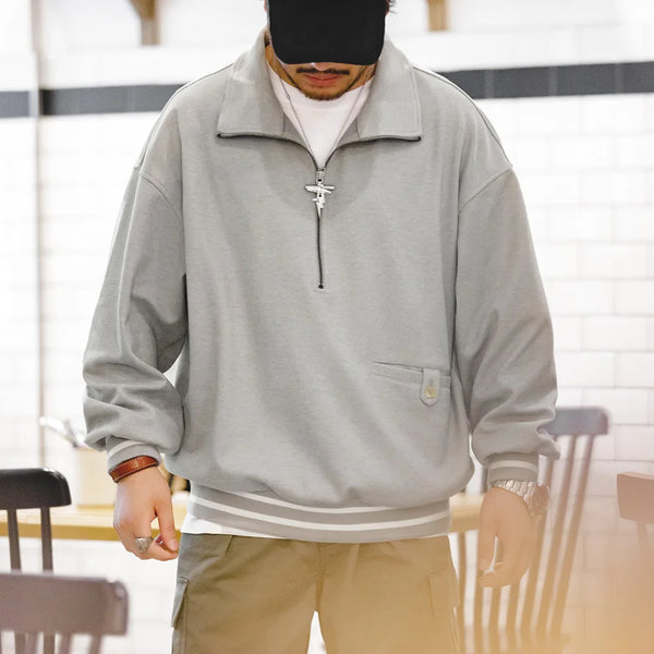 Mako Herren Sweatshirt | Schwere Baumwolle, Vintage-Stil 0