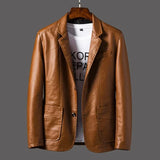 Maro Herren Lederjacke | Slim Fit, PU-Leder, Business Stil, Größen M-6XL 5