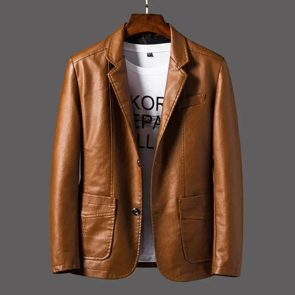 Maro Herren Lederjacke | Slim Fit, PU-Leder, Business Stil, Größen M-6XL 5