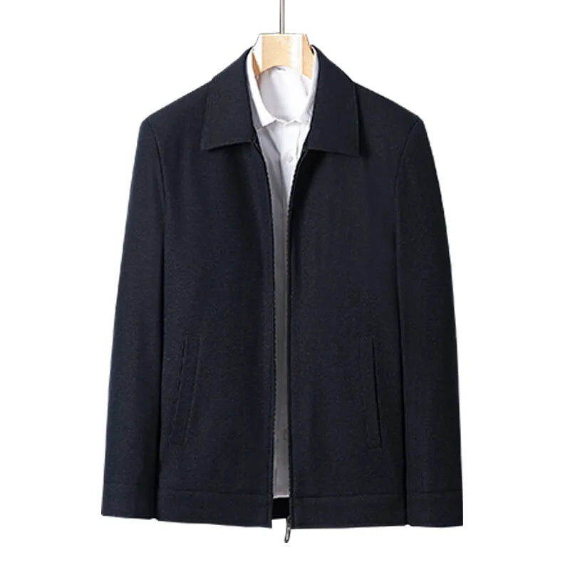Max Eleganter Männer Mantel | Hochwertiger Wollmix, Schwarz 1