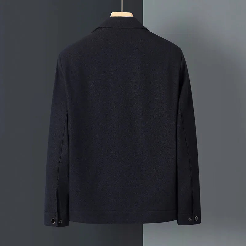 Max Eleganter Männer Mantel | Hochwertiger Wollmix, Schwarz 2