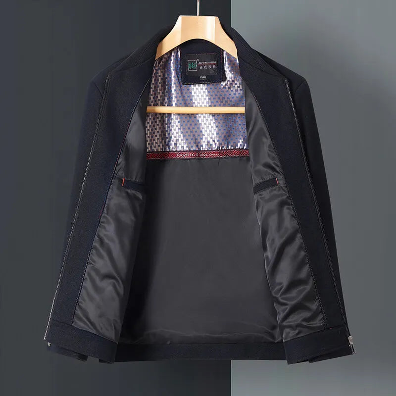 Max Eleganter Männer Mantel | Hochwertiger Wollmix, Schwarz 3