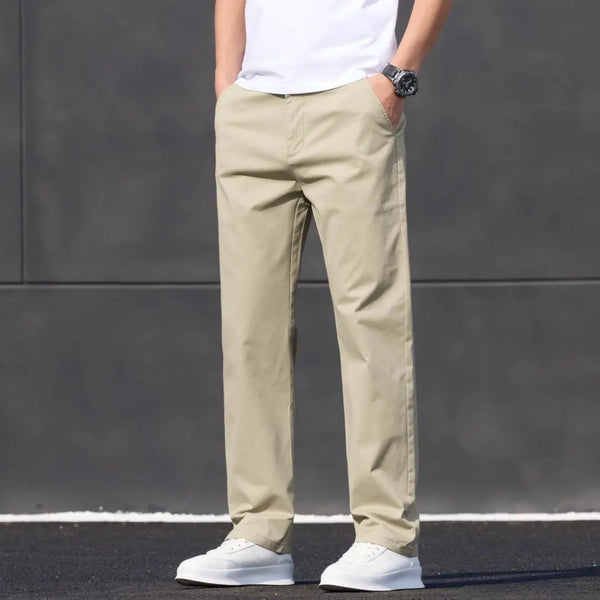 Max Männer Baumwoll Chino Hose | Stretch, Gerade Passform, Schwarz 0