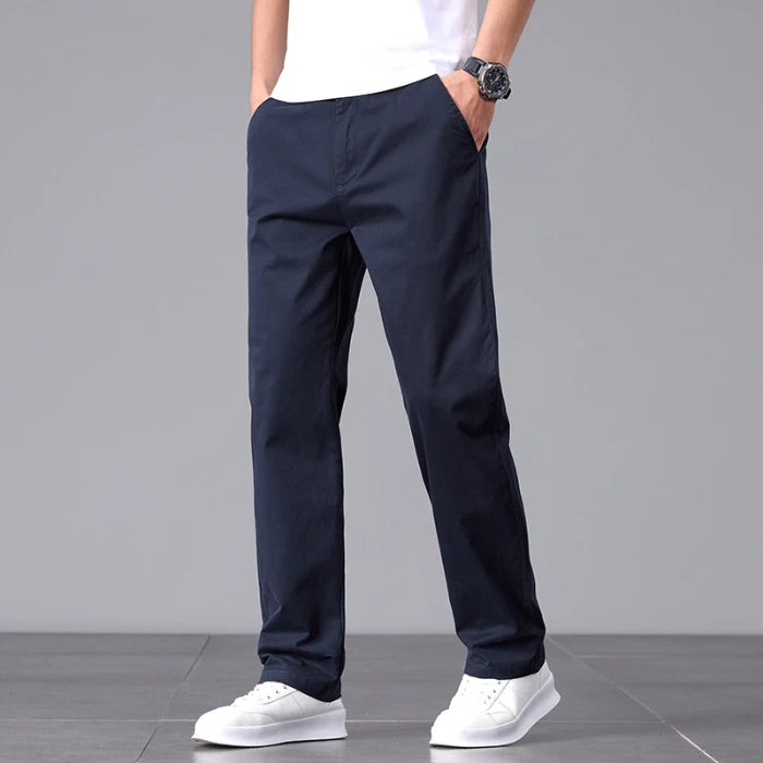 Max Männer Baumwoll Chino Hose | Stretch, Gerade Passform, Schwarz 10