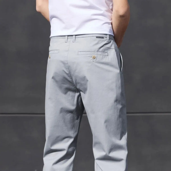 Max Männer Baumwoll Chino Hose | Stretch, Gerade Passform, Schwarz 2