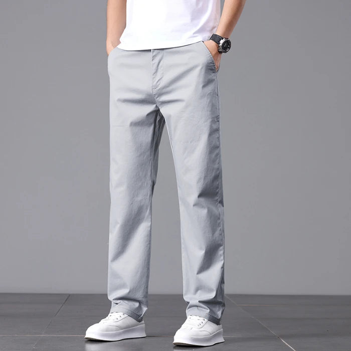 Max Männer Baumwoll Chino Hose | Stretch, Gerade Passform, Schwarz 7