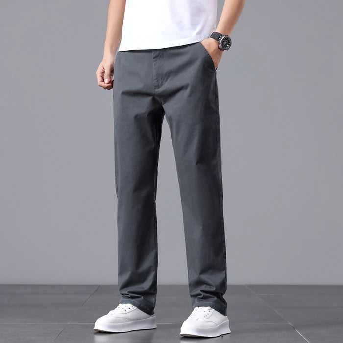 Max Männer Baumwoll Chino Hose | Stretch, Gerade Passform, Schwarz 8