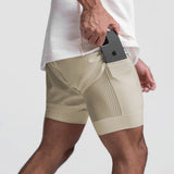 Max Sport Shorts Herren | 2-in-1 Design, Atmungsaktiv, Schwarz 0