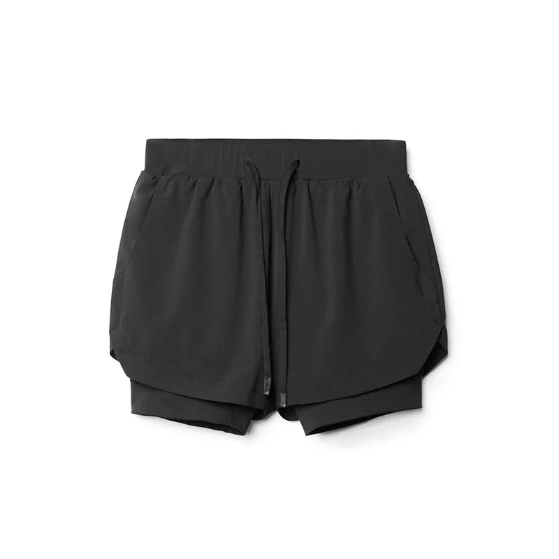 Max Sport Shorts Herren | 2-in-1 Design, Atmungsaktiv, Schwarz 10