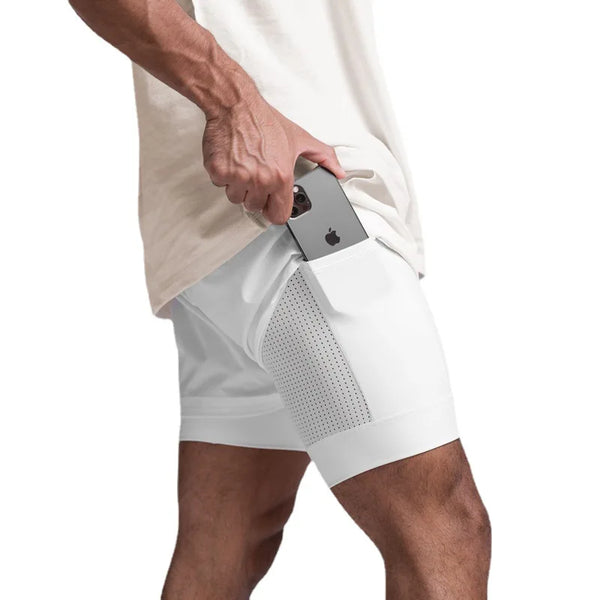 Max Sport Shorts Herren | 2-in-1 Design, Atmungsaktiv, Schwarz 1