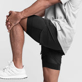 Max Sport Shorts Herren | 2-in-1 Design, Atmungsaktiv, Schwarz 4
