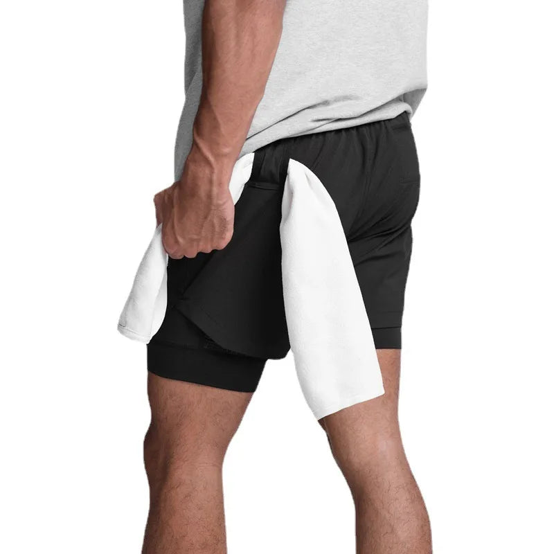 Max Sport Shorts Herren | 2-in-1 Design, Atmungsaktiv, Schwarz 5