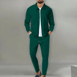 Milo Herren Set | 100% Baumwolle, Lässiger Zip-Up Mantel und Hose für Herbst 5