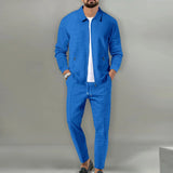 Milo Herren Set | 100% Baumwolle, Lässiger Zip-Up Mantel und Hose für Herbst 9