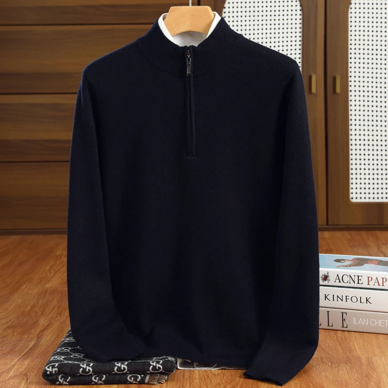 Milo Herrenpullover | 100% Merinowolle, Halber Reißverschluss 7