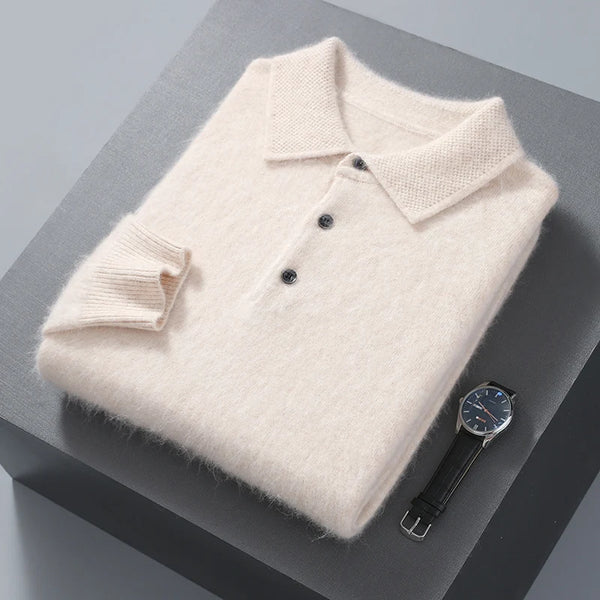Niko Herrenpullover | 100% Kaschmir, Lässig mit Polo-Hals 0