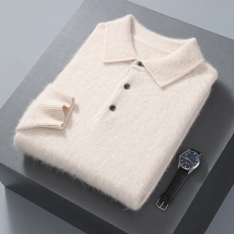 Niko Herrenpullover | 100% Kaschmir, Lässig mit Polo-Hals 0