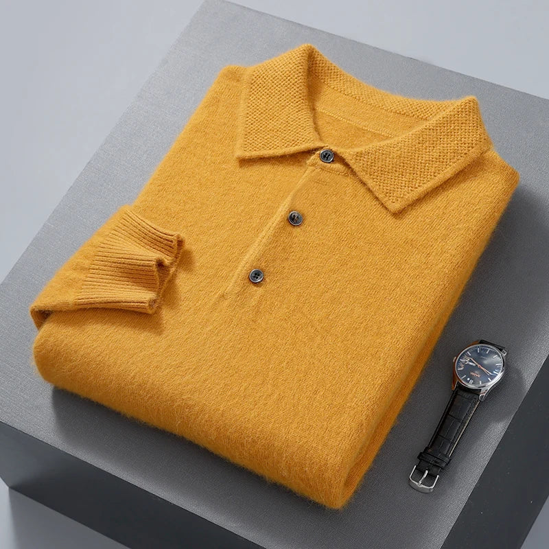 Niko Herrenpullover | 100% Kaschmir, Lässig mit Polo-Hals 5