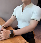 Pino Herren Poloshirt | Baumwolle, Kontrastkragen mit Zipper 2
