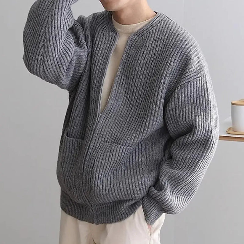 Rico Herren Strickjacke | Hochwertige Strickware, Reißverschluss und Kordelzug, Vielseitig für Herbst 0
