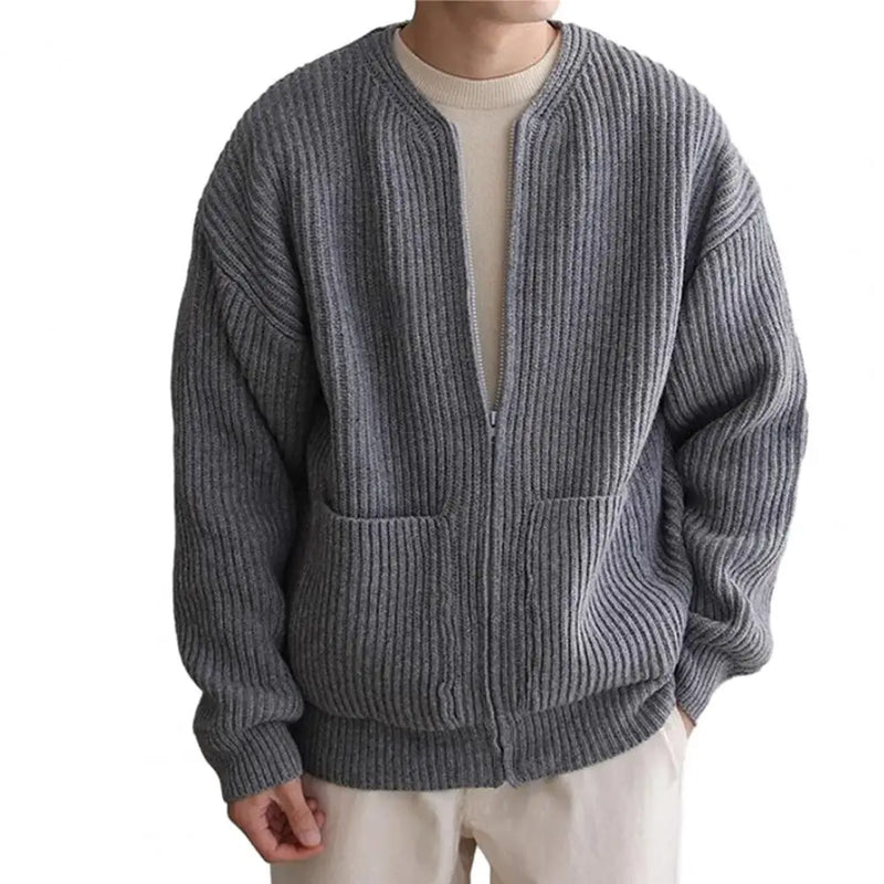 Rico Herren Strickjacke | Hochwertige Strickware, Reißverschluss und Kordelzug, Vielseitig für Herbst 5