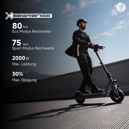 SEGWAY Ninebot MAX G3 D E-Scooter – 11 Zoll Elektroroller in Schwarz/Silber/Rot