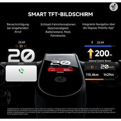 SEGWAY Ninebot MAX G3 D E-Scooter – 11 Zoll Elektroroller in Schwarz/Silber/Rot