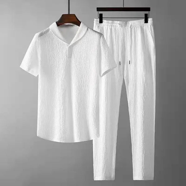 Sandro Herren Outfit | Business Casual Hemd und Hose, Atmungsaktive Baumwolle M-4XL 0